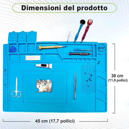 Tapis antistatique avec isolation thermique 45cm x 30cm (Bleu)