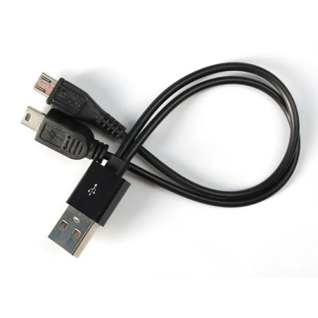 Cable USB tipo A macho a cable USB mini y USB micro.