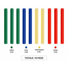 10 Pezzi di Stick Adesivo a Caldo Colorato 7mm 4.000001 - 1