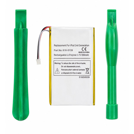 Batterie de Remplacement 616-0159 pour Apple iPod 3ème Génération A1040 10Go 15Go 20Go 30Go 40Go 0  - 1