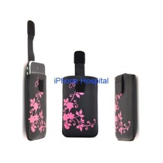 Bolsa preta com estampa de flores - 1