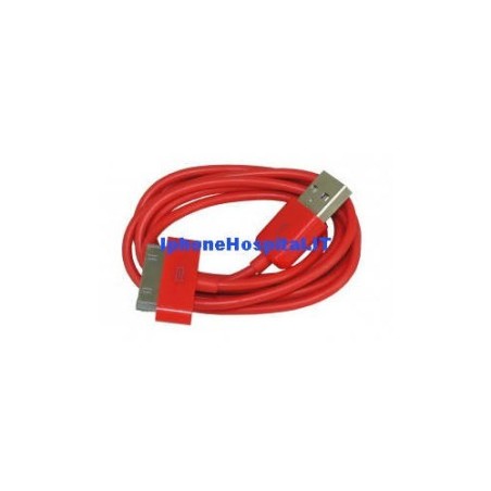 Apple Cable cargador de 30 clavijas a USB - Rojo - Iphone 3 4 4S Ipad Ipod