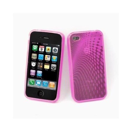 Etui silicone semi-rigide Iphone 4G Fuchsia - 1