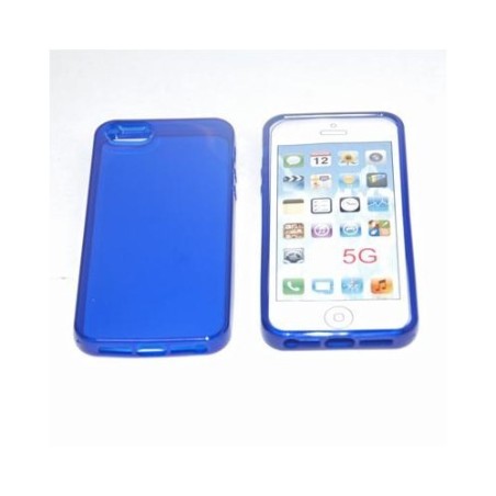 Apple Etui pour Iphone 5 Bleu Transparent - 1